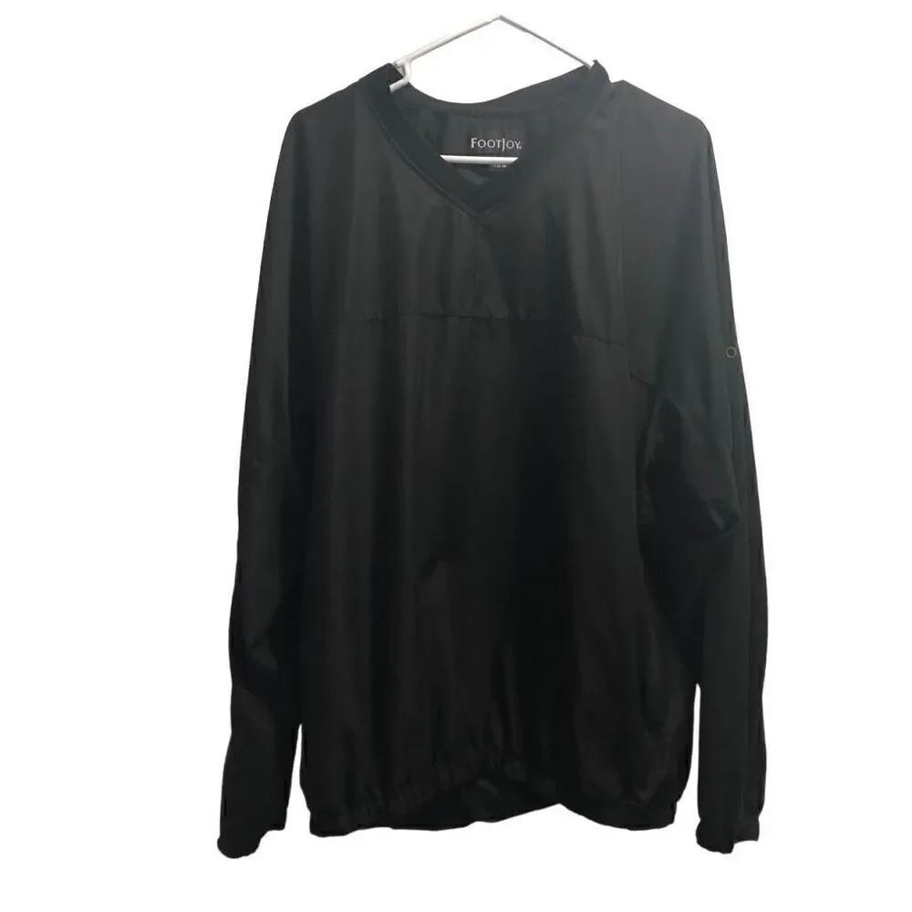 FootJoy Foot Joy Size Extra Large (XL) Black V Neck Pull Over Windbreaker